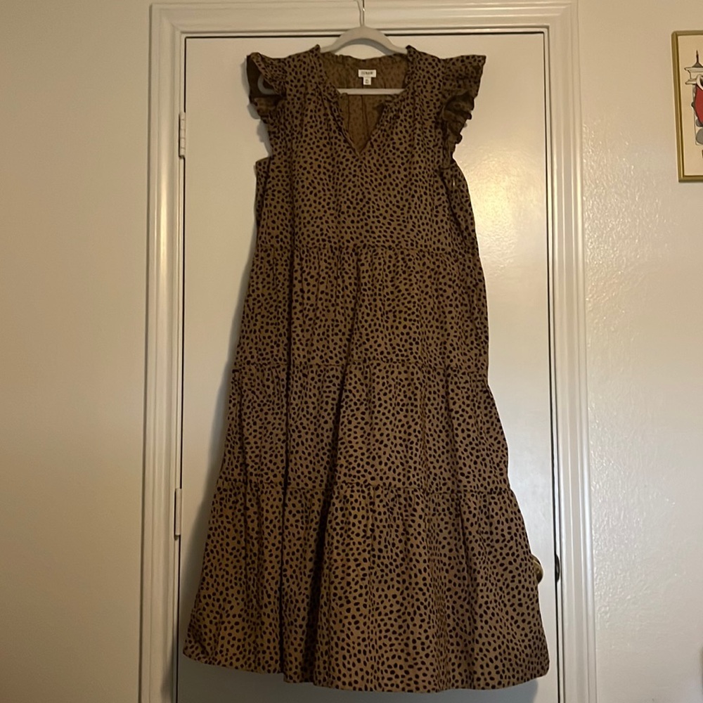 J. Crew animal print midi dress XL
